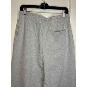 Mate The Label Organic Fleece Wide Leg Pant Heather Grey Large MSRP $138 thumbnail 9