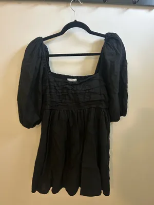 Abercrombie Black Puff Sleeve Mini Dress thumbnail 2