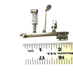 JJ Jonette Jewelry – Vintage Pewter Dentist / Dental Hygienist Brooch thumbnail 5