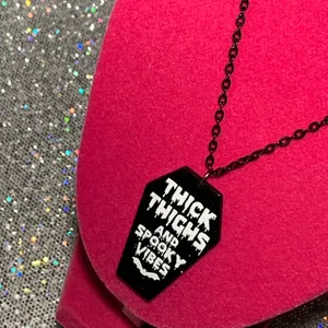 Handmade Thick Thighs and Spooky Vibes Necklace Gothic Jewelry Halloween witchy emo goth thumbnail 10