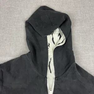 Galinda Wang Jacket Womens‎ 6 Black 100% Silk Hooded Full Zip Lightweight Lined thumbnail 4