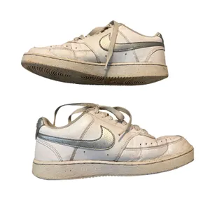 Nike Court Vision‎ Low Sneaker Basketball White Metallic Silver Women's Size 8 thumbnail 2