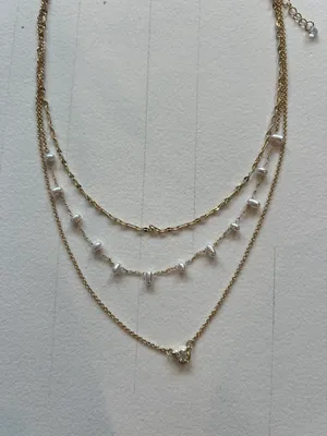 Gold 3 Tiered Necklace thumbnail 2