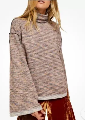 Free‎ People We the Free Sunny Days S Multicolored Turtlenck Long Sleeve Sweater thumbnail 1