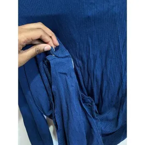 Violets & Roses NWT Women Small Blue Ribbed Knit Long Sleeve Bodysuit Fall Chic thumbnail 8