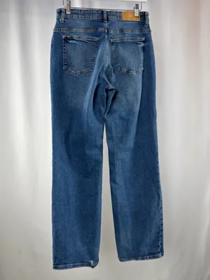 Noisy May Yolanda Straight Fit Wide Leg Jeans in Blue Size 29 x 32 thumbnail 4