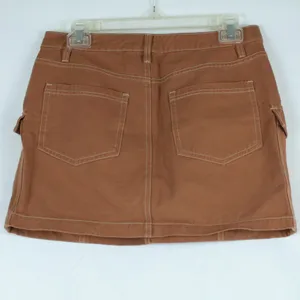 RSQ Burnt Orange Brown 100% Cotton Skirt Womens Size Medium thumbnail 2