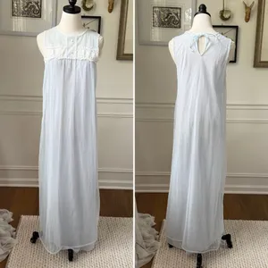 Vintage 70s Aristocraft Long Pastel Blue Nightgown M thumbnail 2