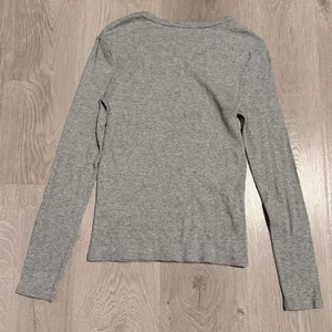 Zara grey ribbed long sleeve shirt (fitted) thumbnail 2