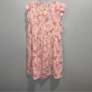 Maurices Pink Floral Button Front Ruffle Sleeve Boho Mini Dress Womens‎ Medium thumbnail 4