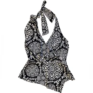 White House Black Market Silk Medallion Print Halter Top Size 10 NWT thumbnail 2