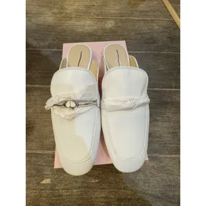 KATE SPADE NEW‎ YORK Laura Square Toe Flat Mules Women's White Leather Size 9 thumbnail 2