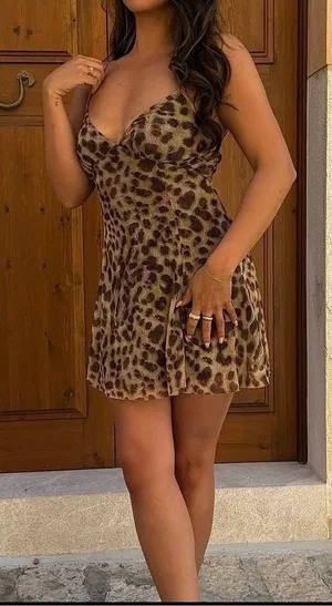 Zara Leopard Print Mini Dress thumbnail 1