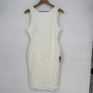 Lulus White Sleeveless Bodycon Dress‎ Party Cocktail Evening Size L thumbnail 3