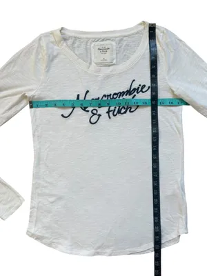 Abercrombie and Fitch Long Sleeve Script Writing Top Size Medium thumbnail 3