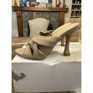 395$ Veronica Beard Alin Suede Sandal Heels size 5.5 Tan Braided‎ thumbnail 4