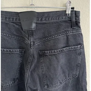 7 For All Mankind Jennifer Beaded Baggy Jeans Wide Leg Women's 26 Faded Black thumbnail 12
