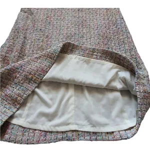 Carlisle Collection Tweed 'Bazar' short-sleeve dress in multi-color tweed thumbnail 3