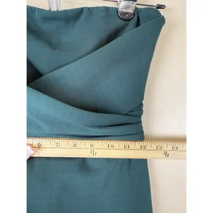 Lulus Teal Blue Strapless Maxi Dress With Split Front Hem Formal Gown XS NWT thumbnail 12