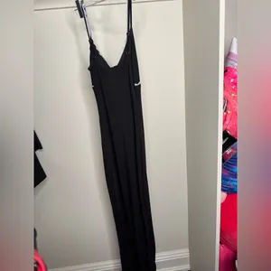 White Fox Boutique Black Maxi Dress with White Trim thumbnail 4