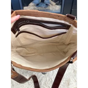 Brown Tote‎ Bag Purse Shoulder Bag Vintage Style Flap Over Closure Work School thumbnail 7