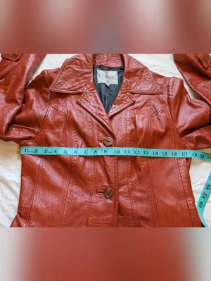 Vintage Wilsons Leather Women’s Trench Coat W12 Brunt Orange/Brown thumbnail 8