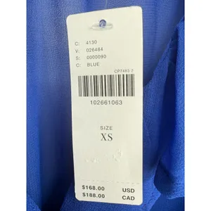 NWT Anthropologie Long Sleeve Ruffled Asymmetric Midi Dress Blue‎ Sz XS Feminine thumbnail 4