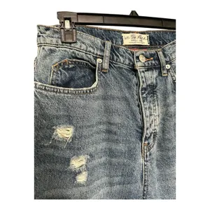 We The Free CRVY Blue High Rise Button Fly Denim Distressed Georgine Jeans 31 thumbnail 5