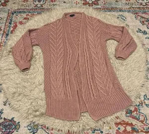 Topshop oversized pink cardigan size 2 thumbnail 1