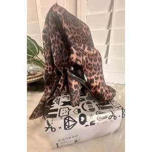 NIB: Bamboo leopard‎ print; over the knee; heels; open toe thumbnail 2