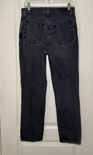 Abercrombie & Fitch 90s Straight Ultra High Rise Jeans 28 6S Washed Black thumbnail 3