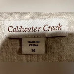 Coldwater creek Women’s Cream Linen Jacket With Hook Closure Size 14 thumbnail 5