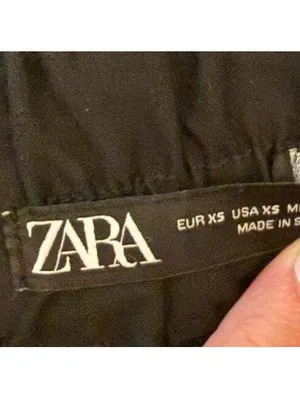 ZARA black elastic waist cuffed trousers, wide leg pants, size XS thumbnail 5