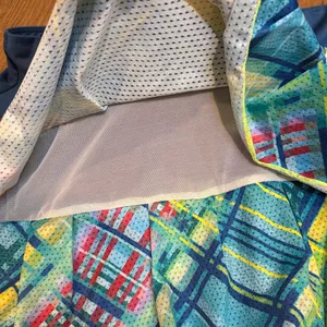 Lucky in Love Blue Pleated Tennis Skirt with Multicolor Geometric Print Size XL thumbnail 4