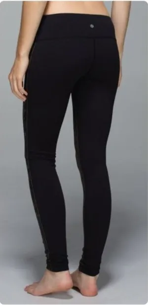 Lululemon Wunder Under Leggings Golden Goddess Cashew Brown Print thumbnail 1