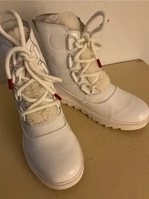 Sorel women White leather waterproof Joan of Artic next lite boots US 6.5 thumbnail 10