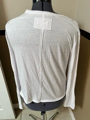 We The Free Nova White Long Sleeve Crewneck Top Classic staple piece casual XL thumbnail 8