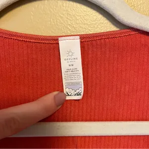 Aerie Watermelon Long Sleeve Crop Top thumbnail 3