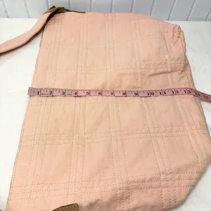 Free People Vienna Pink Quilted Shoulder Bag/Tote Bag, Suede Trim Detail‎ thumbnail 8