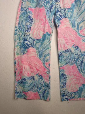 Lilly Pulitzer 100% Linen Floral Print Wide Leg Pants thumbnail 2