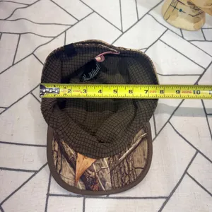 Huntworth Camo Hunting Hat S/M Brown Pink Real Tree Ponytail Grid Fleece Cap thumbnail 5