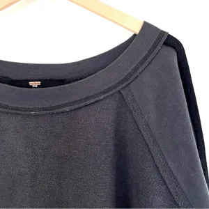 Free People Cropped Sweatshirt Grey & Black Mixed Media XS/ Small thumbnail 5