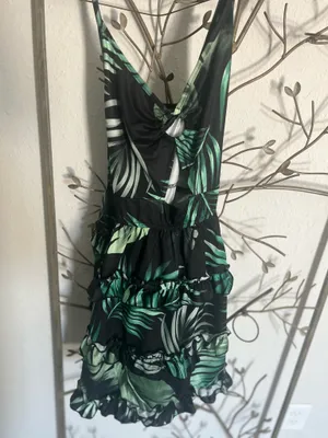 Tropical palm tree vacation dress Green Size M thumbnail 2