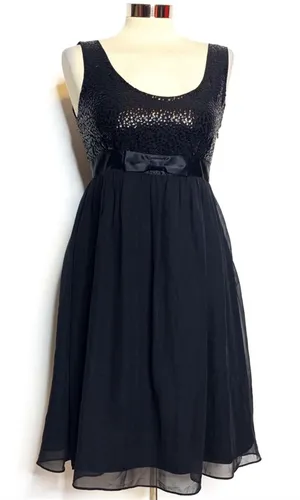 Vintage‎ Betsey Johnson evening sequin bow silk dress babydoll thumbnail 1