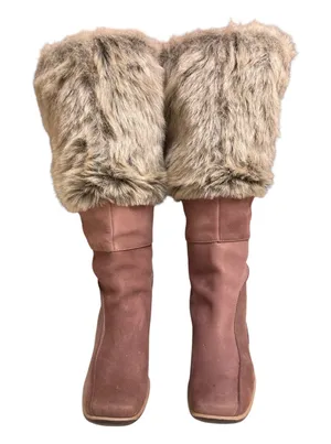 Timberland Baychester Faux Fur Fold Down Vintage Y2K Wedge Boots Size 9.5M thumbnail 1
