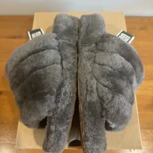 UGG Gray FLUFF  YEAH SLIDE thumbnail 9