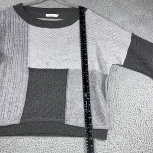 Amaryllis Patchwork Chunky‎ Sweater Women XS/S Cable Knit Academia Lagenlook thumbnail 4