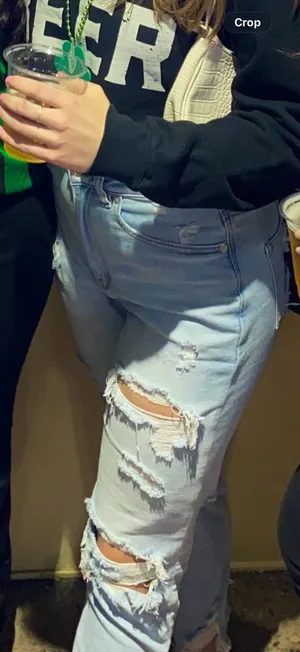 American Eagle Stretch Ripped Jeans Mom thumbnail 4