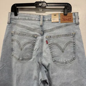 Levis Ribcage Bell Jeans Super High Rise Blue Denim Womens 32 x 32 Flare Retro thumbnail 7