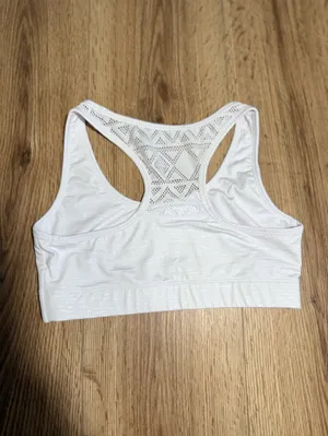 ZYIA White Racerback Mesh-Back‎ Sports Bra thumbnail 2